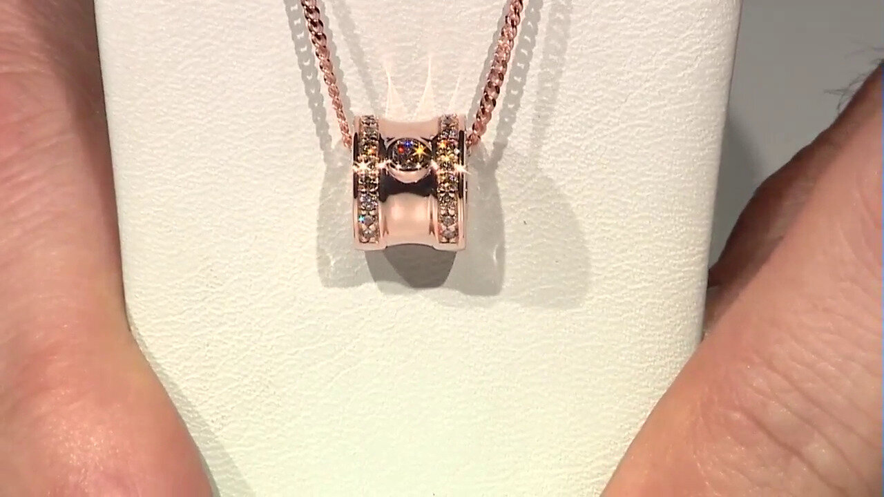 Video 9K SI1 Argyle Rose De France Diamond Gold Pendant (Annette)