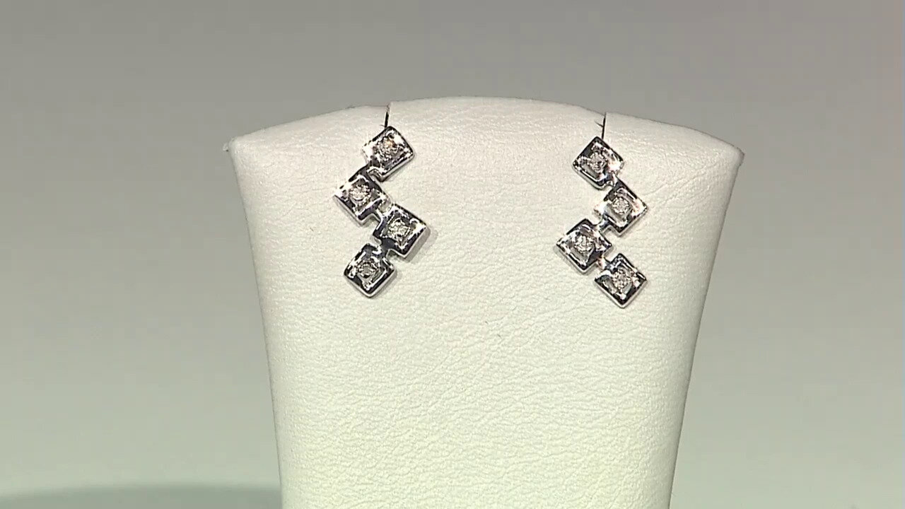Video Zilveren oorbellen met I2 (I) Diamanten