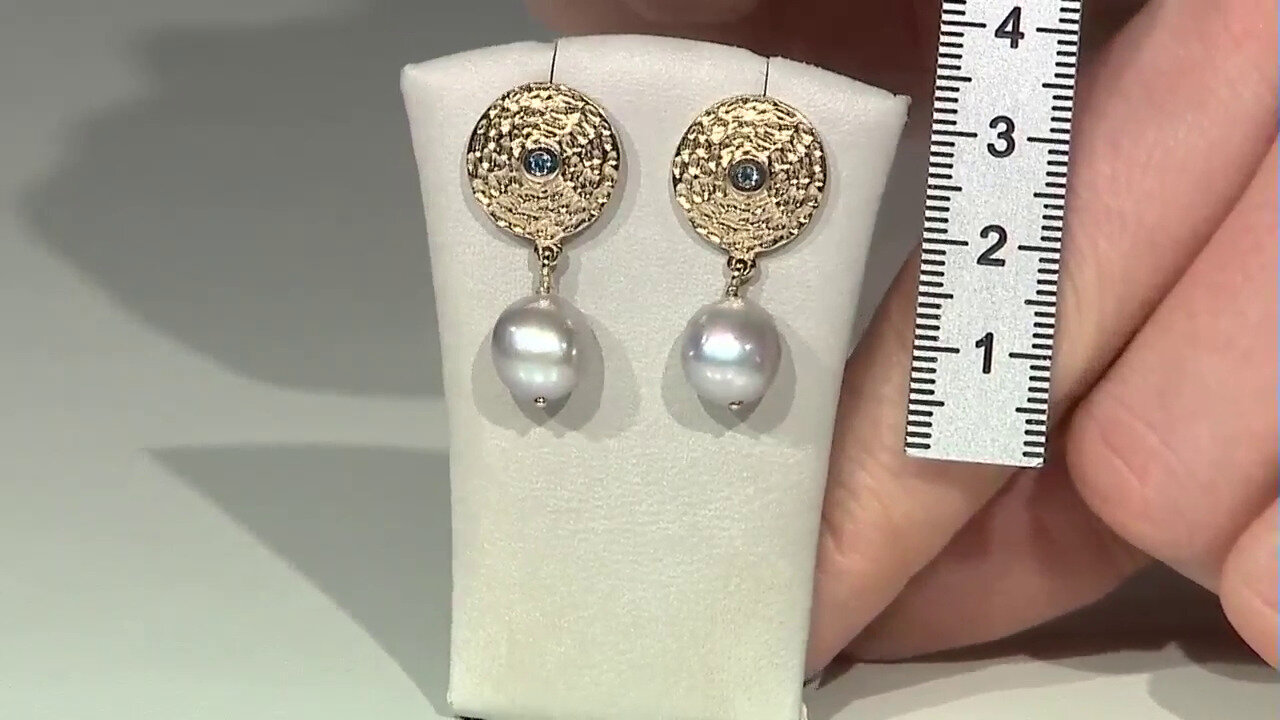 Video Mystic Freshwater Pearl Silver Earrings (TPC)