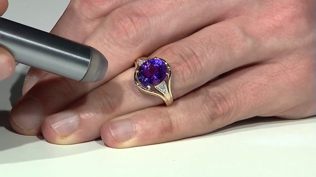 Video 9K Moroccan Amethyst Gold Ring