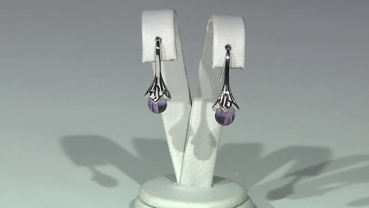 Video Siberian Amethyst Silver Earrings