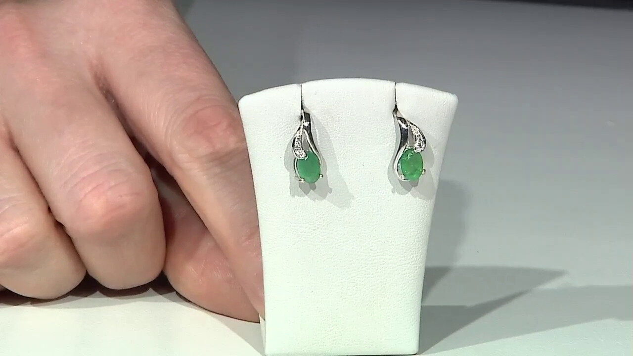 Video Bahia Emerald Silver Earrings
