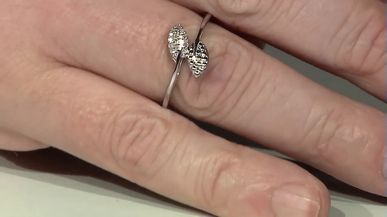 Video Zilveren ring met een SI1 (I) Diamant