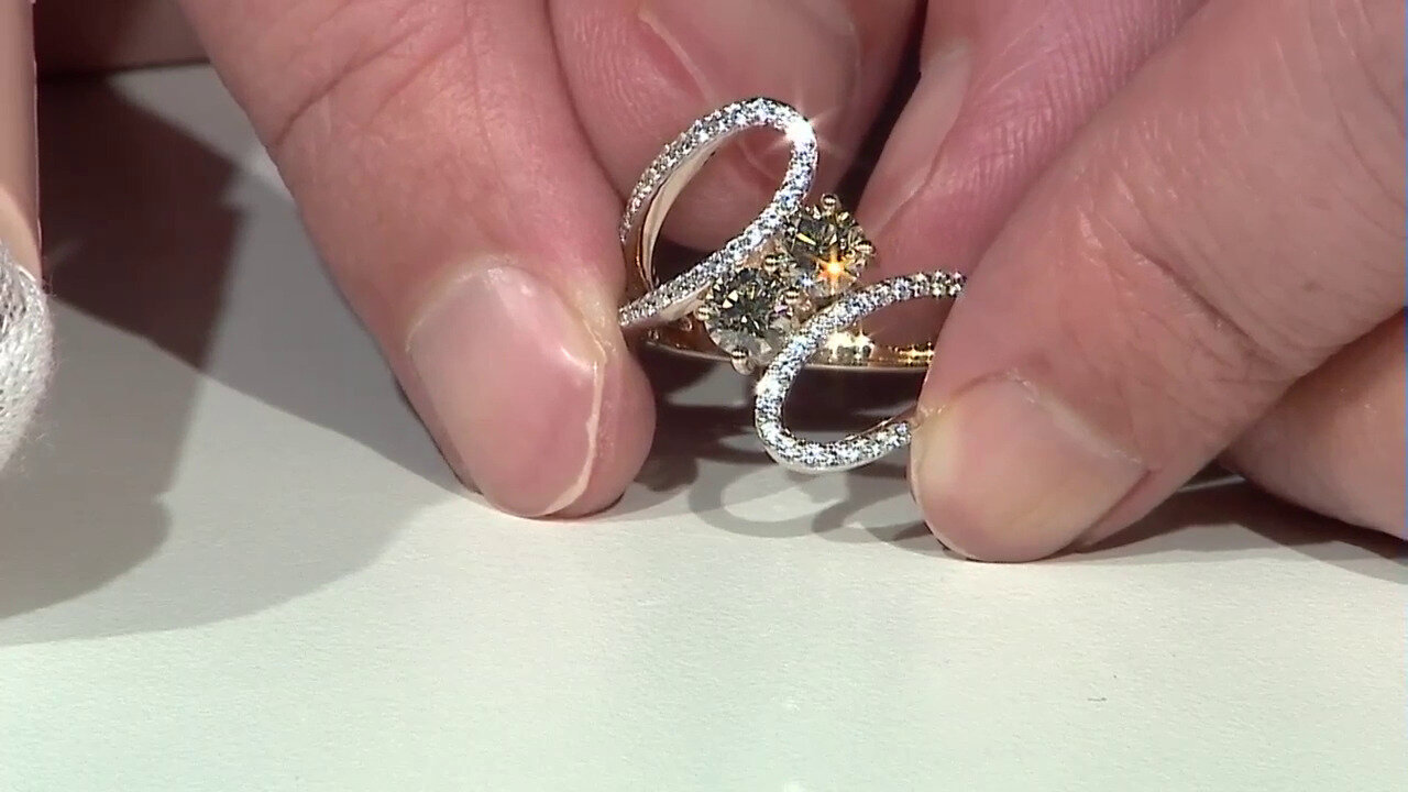 Video Gouden ring met I2 Bruine Diamanten (SUHANA)