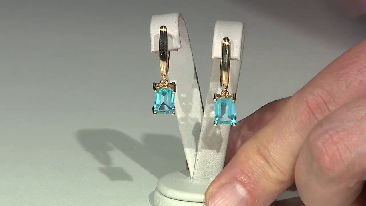 Video Zilveren oorbellen met Paraiba Topaasstenen