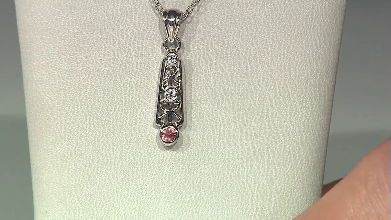 Video Padparadscha Sapphire Silver Pendant