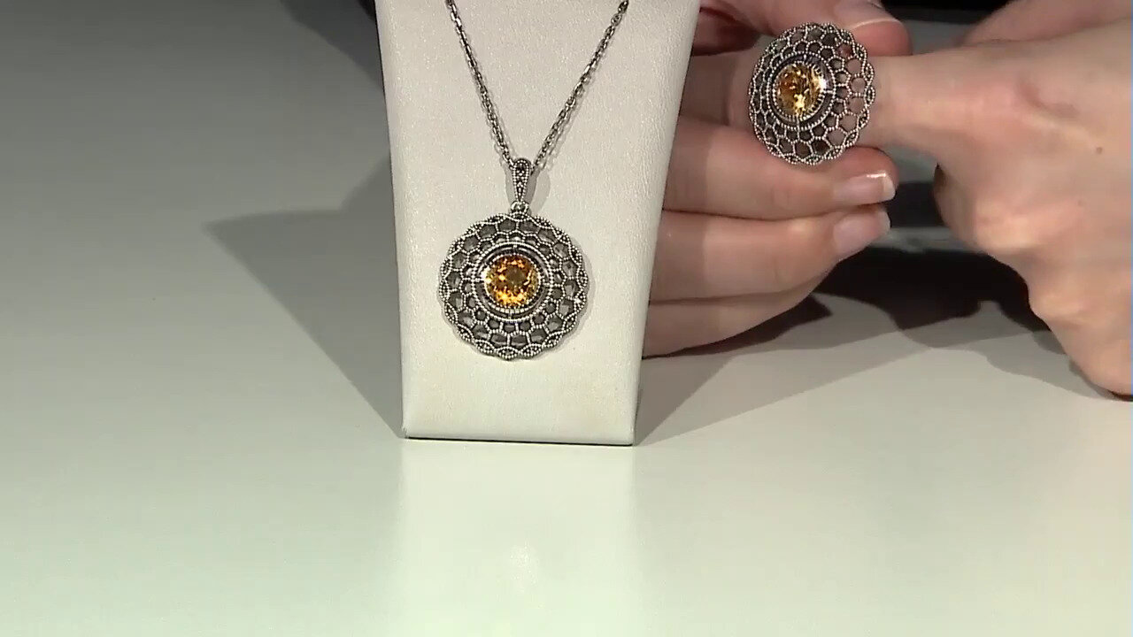 Video Zilveren ring met een citrien (Annette classic)
