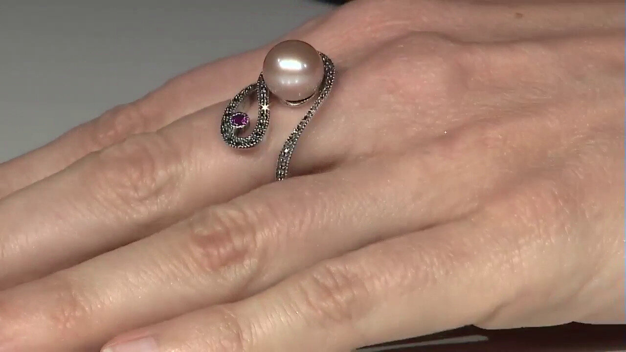 Video Zilveren ring met een Ming Parel (Annette classic)