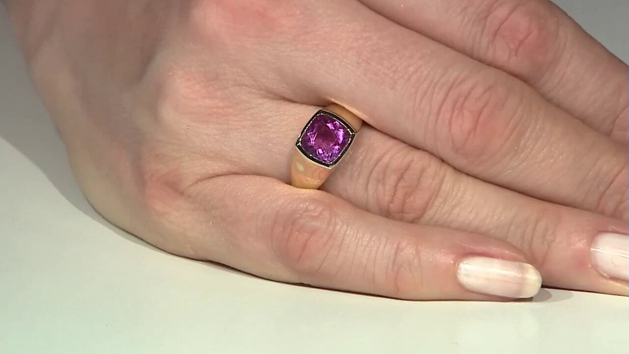 Video Anillo en oro con Fluorita rosa (KM by Juwelo)