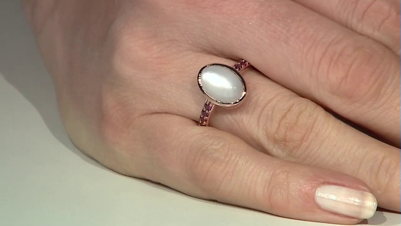 Video White Moonstone Silver Ring (KM by Juwelo)