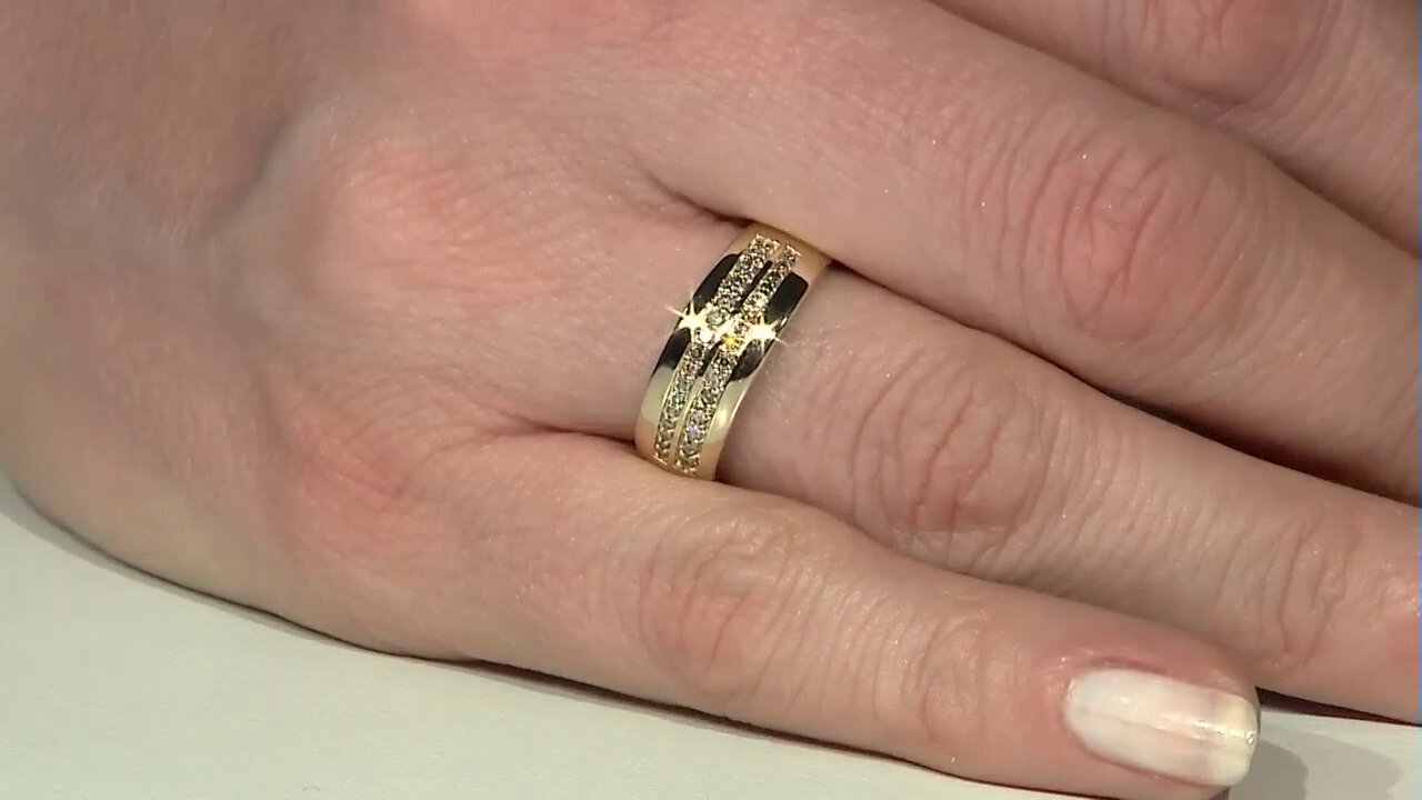 Video 9K I2 Brown Diamond Gold Ring (KM by Juwelo)