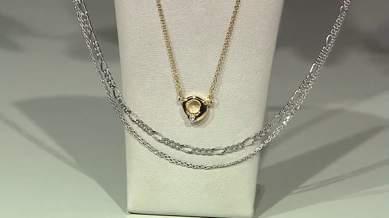 Video Zilveren halsketting met een I2 (H) Diamant