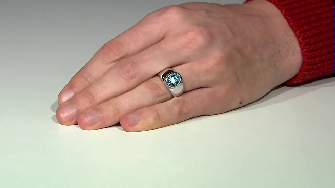 Video Zilveren ring met een Ratanakiri zirkoon (de Melo)