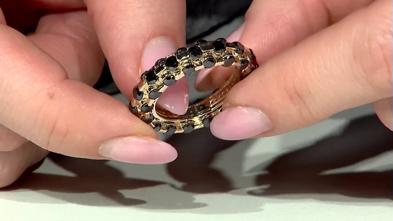 Video 9K Black Diamond Gold Ring (de Melo)