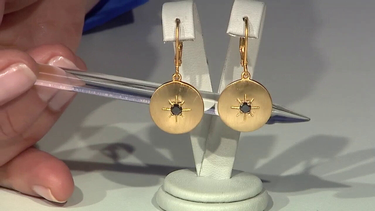 Video Messing oorbellen met zwarte diamanten (Juwelo Style)