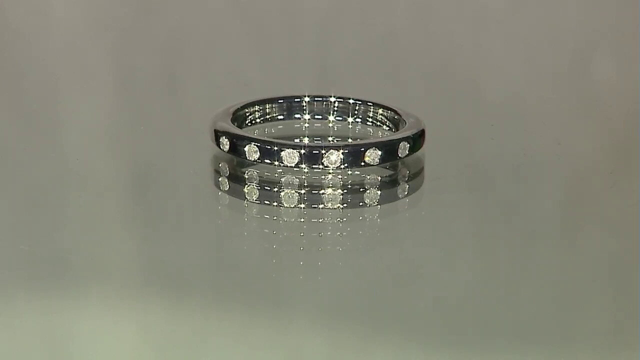 Video Zilveren ring met I3 (H) Diamanten