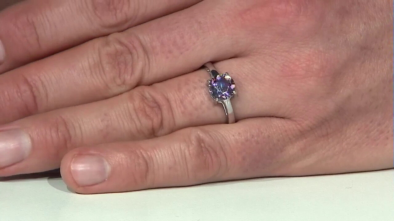 Video Purple Mystic Quartz Silver Ring