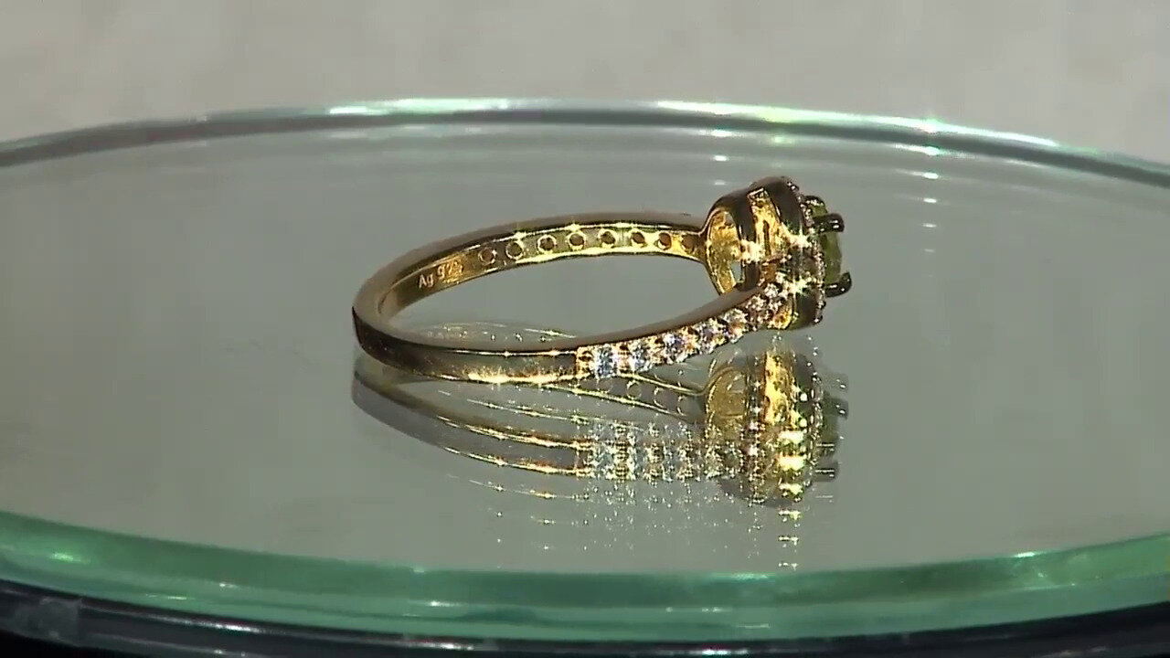 Video Zilveren ring met een Vesuvianiet