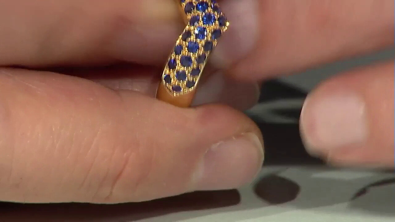 Video Gouden ring met blauwe saffieren (Estée Collection)