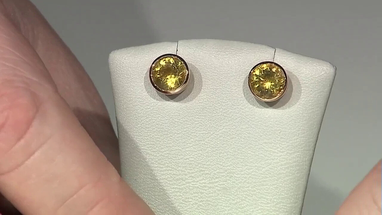 Video Boucles d'oreilles en argent et Apatite dorée