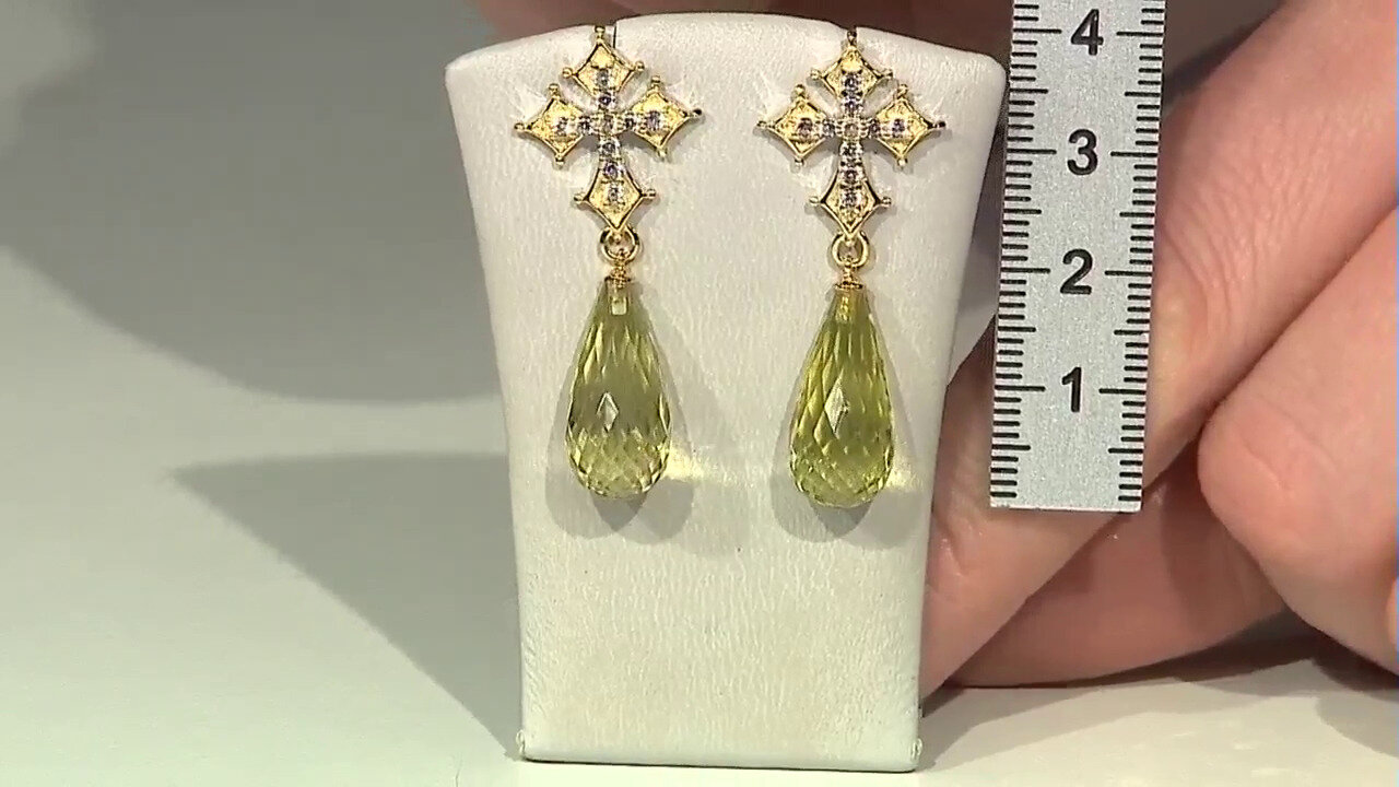 Video Lemon Citrine Silver Earrings (Dallas Prince Designs)