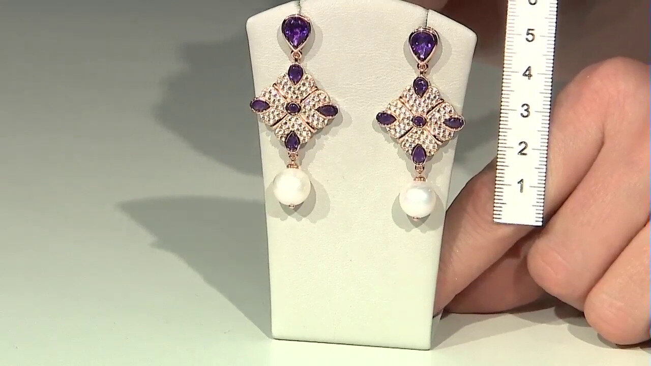Video Freshwater pearl Silver Earrings (Dallas Prince Designs)
