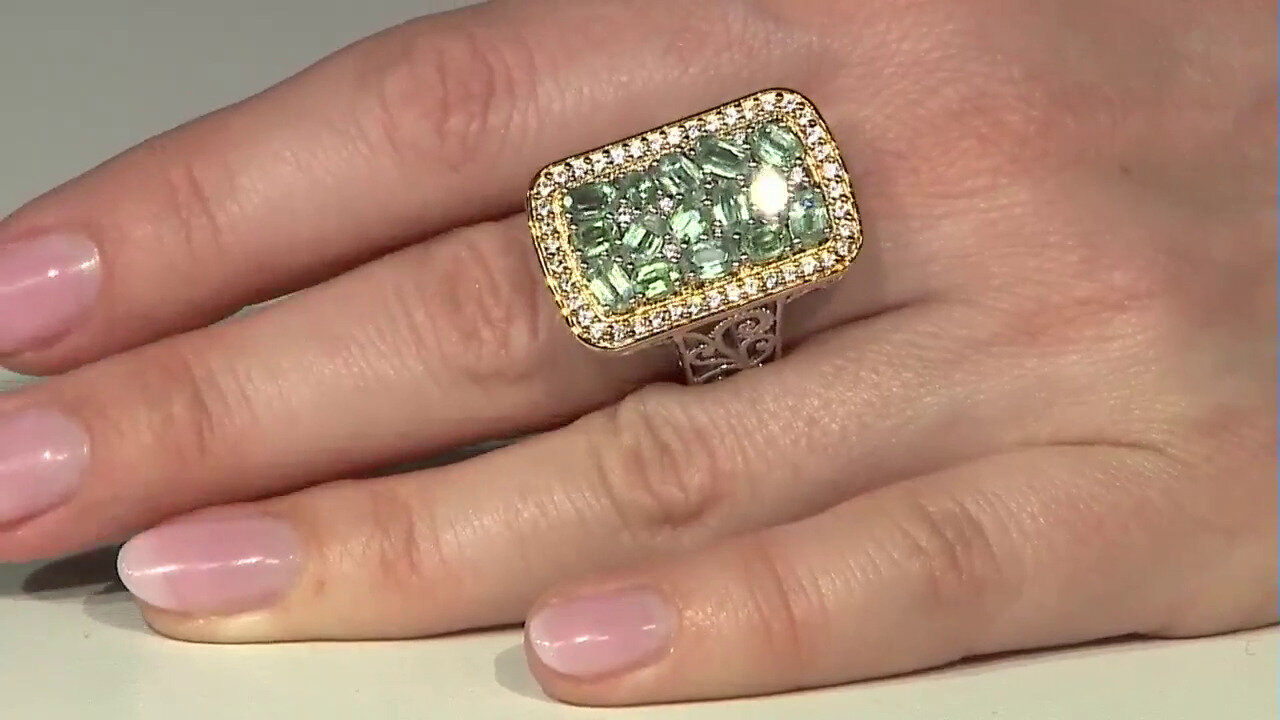 Video Zilveren ring met Munt Kyanieten (Dallas Prince Designs)
