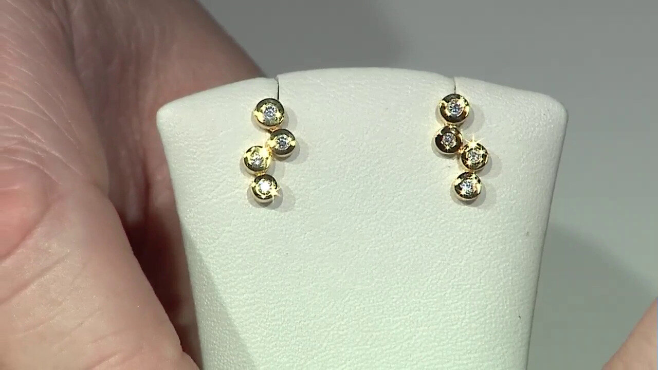 Video Zilveren oorbellen met I2 (J) Diamanten