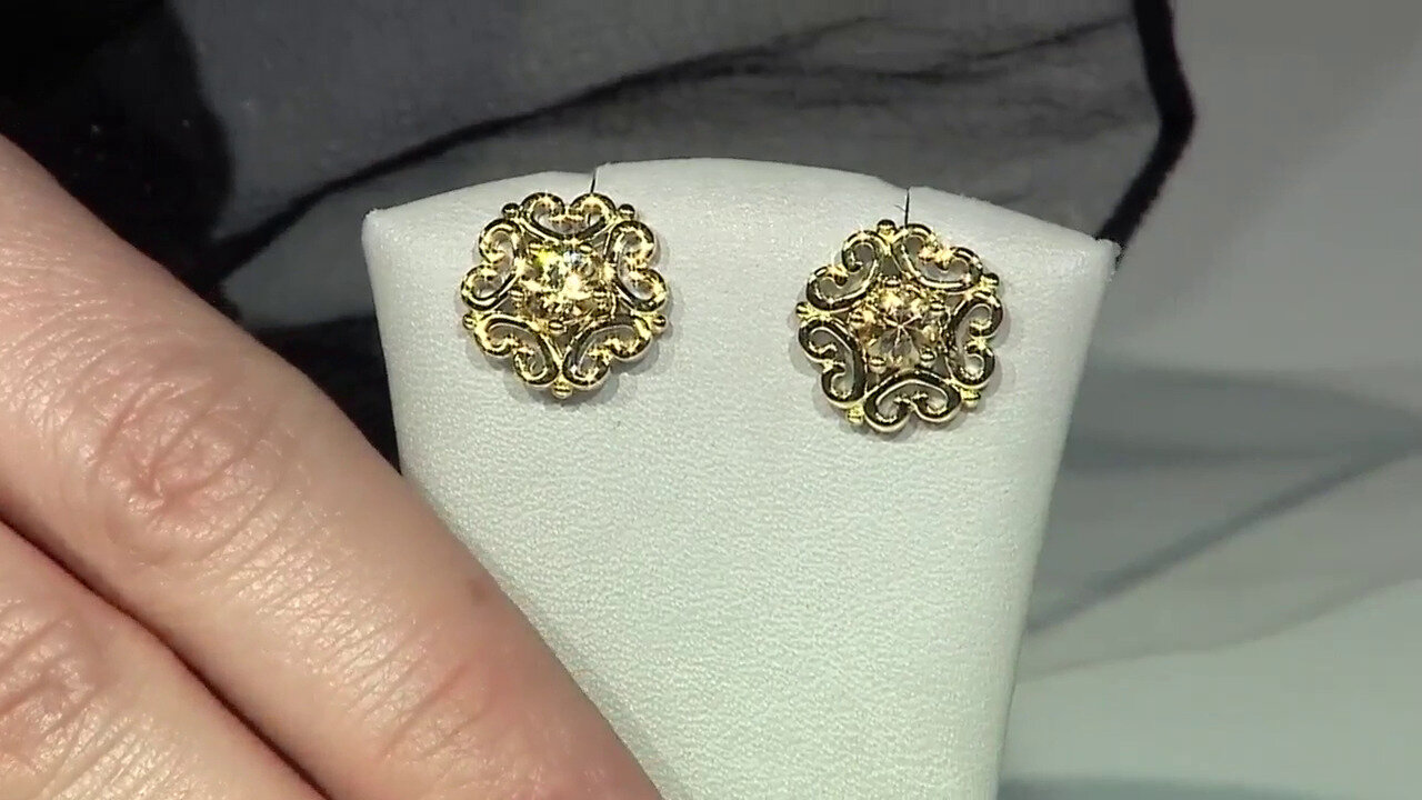 Video Boucles d'oreilles en argent et Zircon jaune (Dallas Prince Designs)