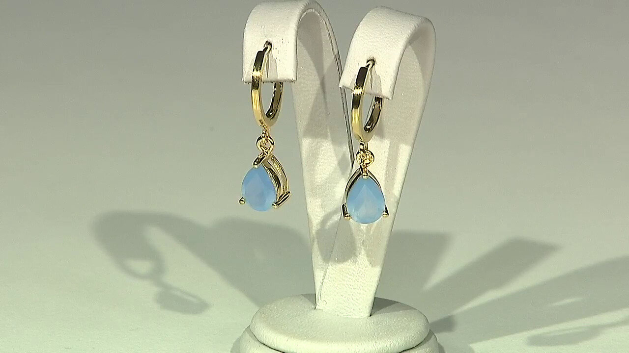 Video Blue Onyx Silver Earrings