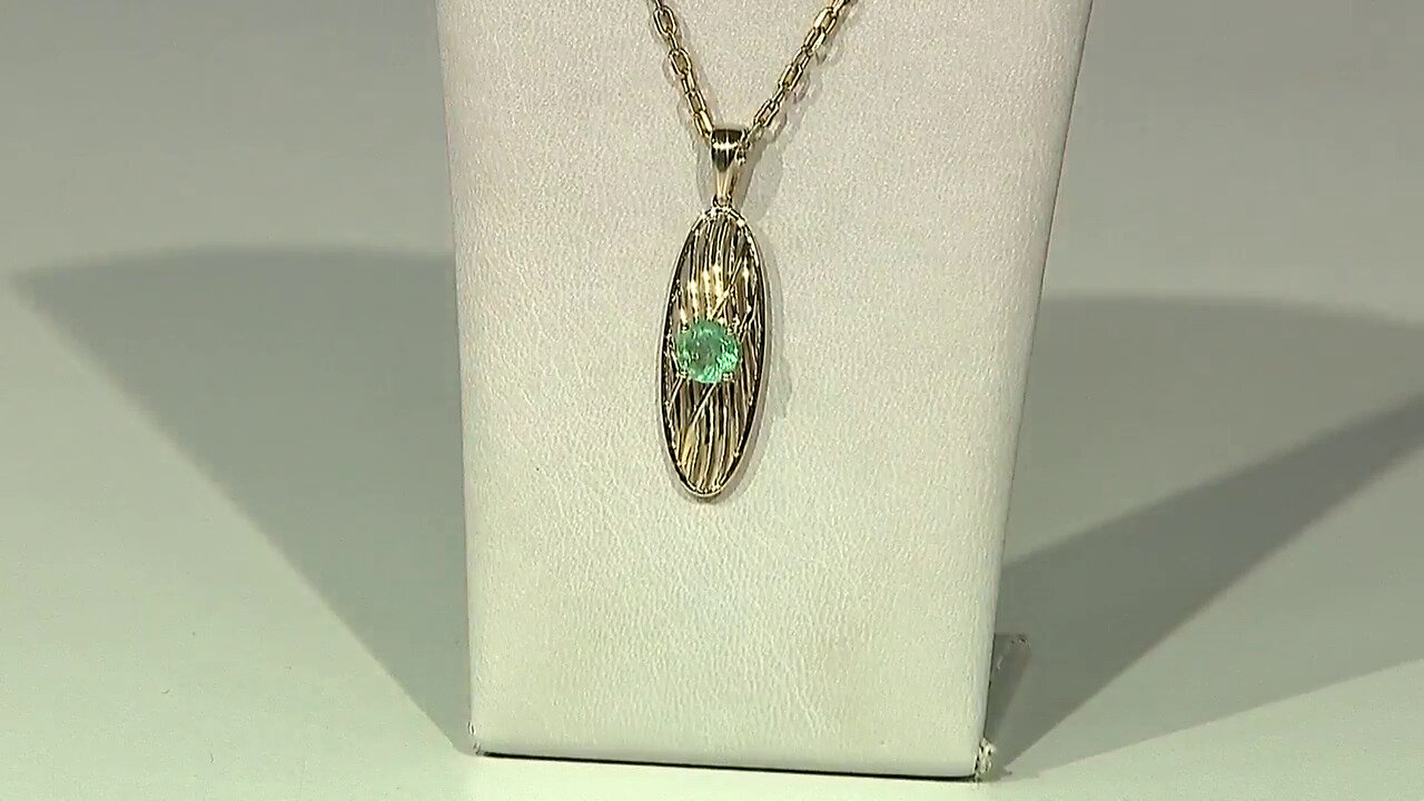 Video 9K Zambian Emerald Gold Pendant (Ornaments by de Melo)