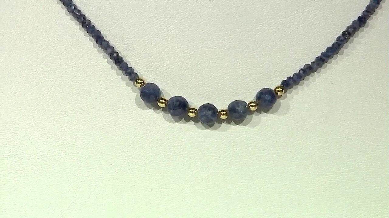 Video Zilveren halsketting met blauwe saffieren (Riya)