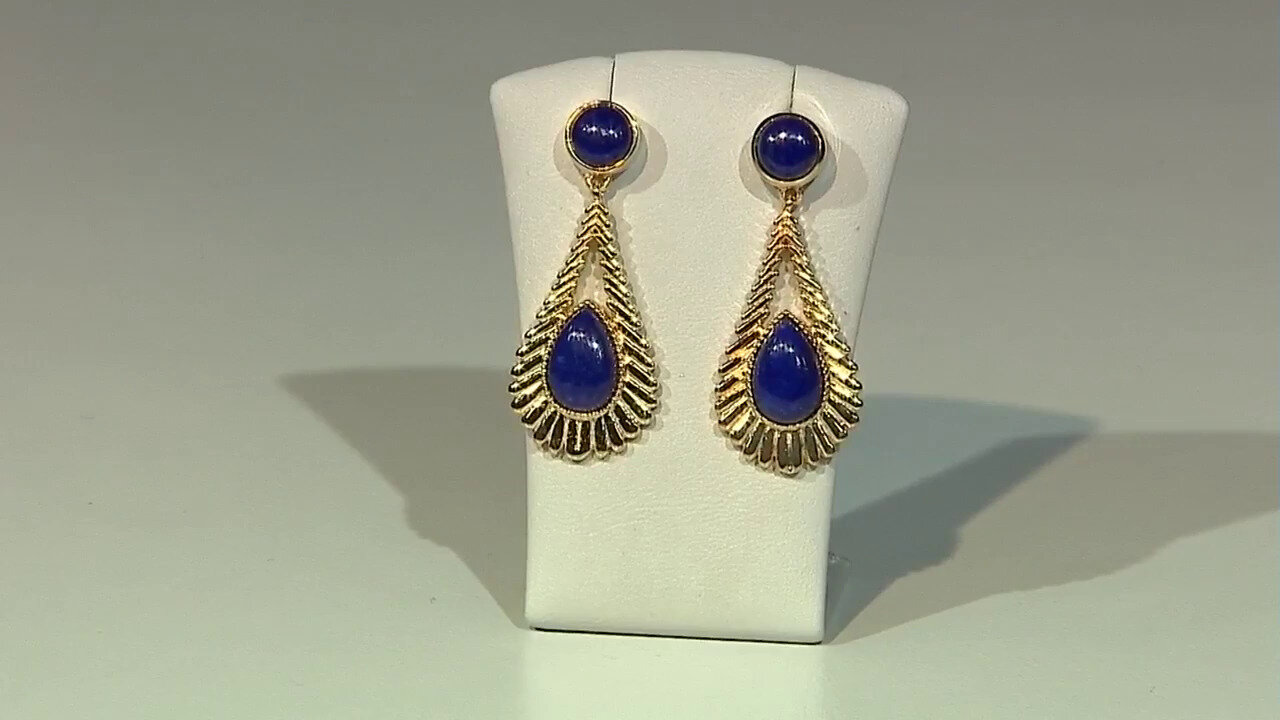 Video Lapis Lazuli Brass Earrings (Juwelo Style)