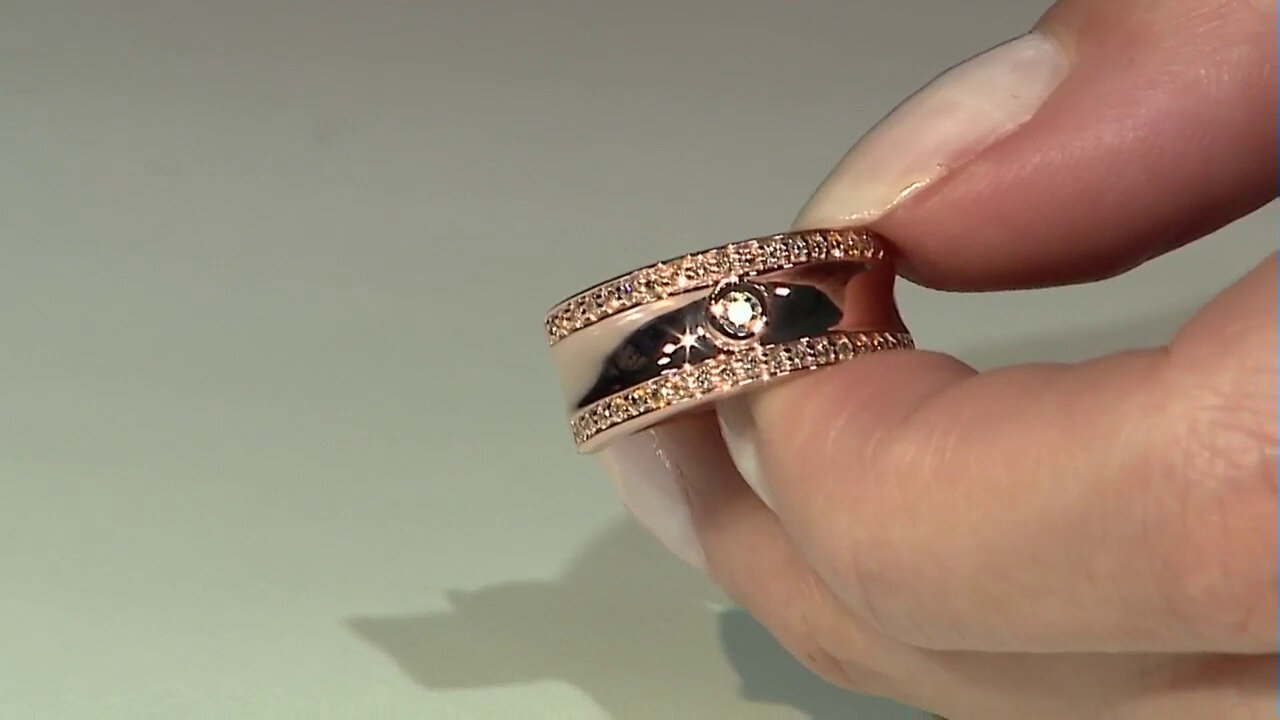 Video Gouden ring met een SI1 Argyle Rose De France Diamant (Annette)