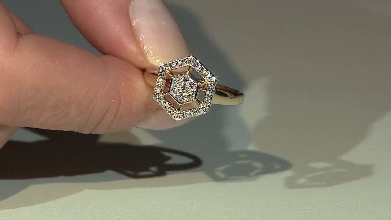 Video 14K IF (D) Diamond Gold Ring (Annette)