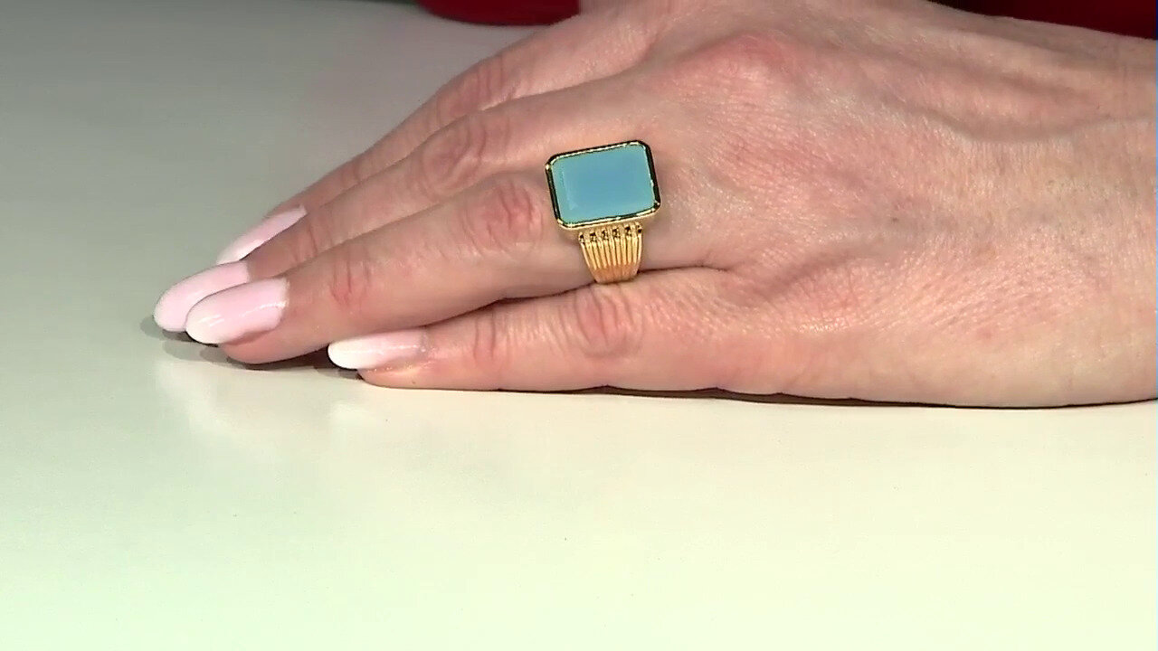 Video Zilveren ring met een Blauwe Onyx