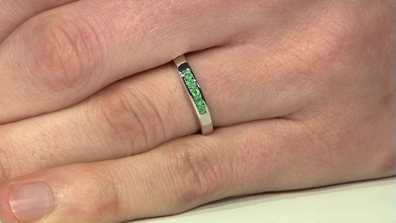 Video Russian Emerald Silver Ring