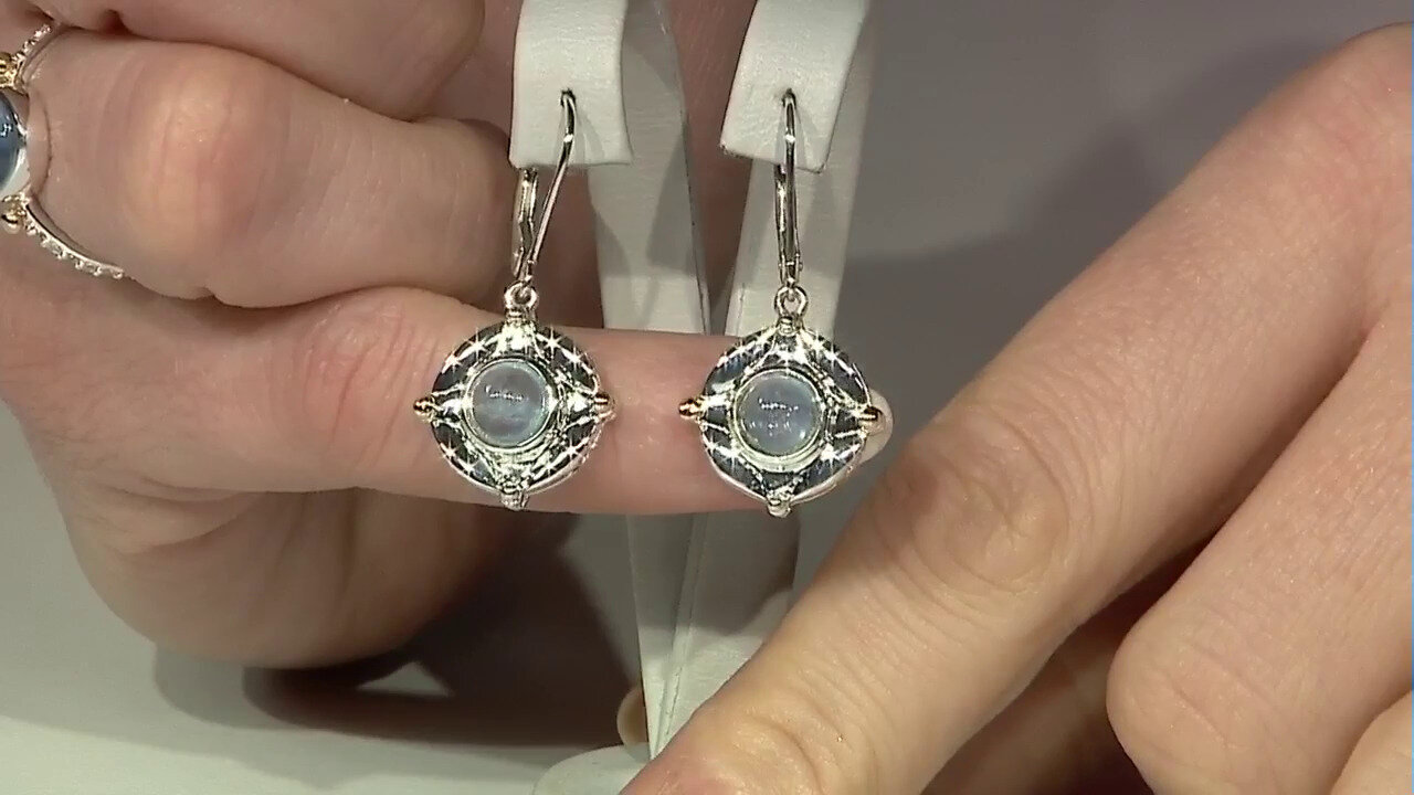 Video Zilveren oorbellen met aquamarijnstenen (Granulieren)