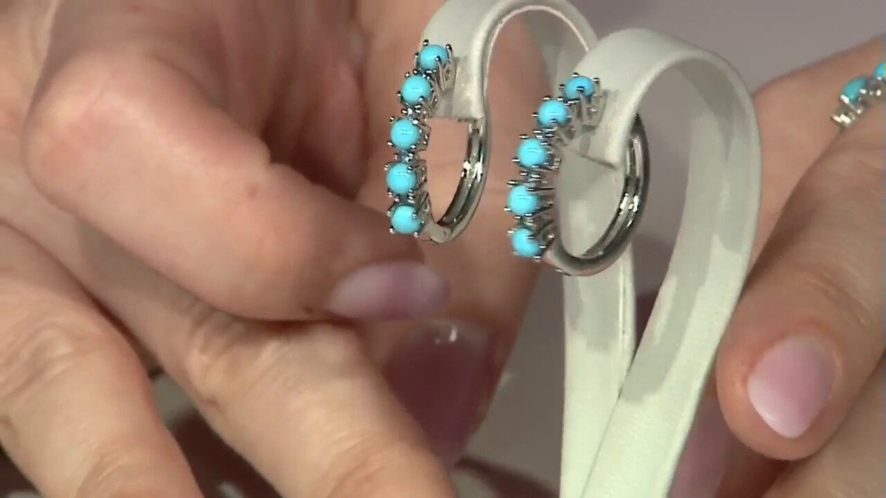 Video Sleeping Beauty Turquoise Silver Earrings (Faszination Türkis)