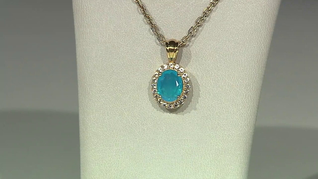 Video Blue Ethiopian Opal Silver Pendant