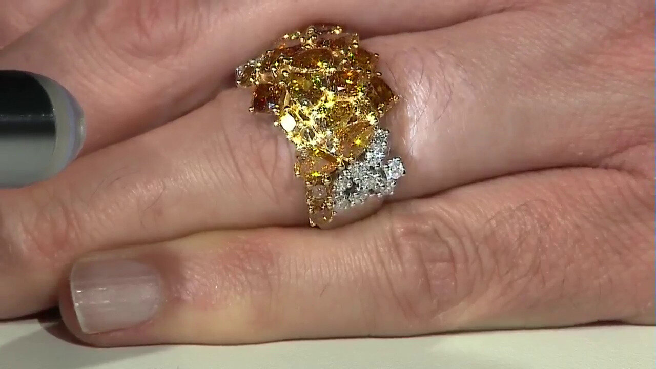 Video 18K SI2 Fancy Diamond Gold Ring (CIRARI)