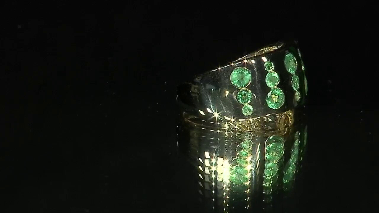 Video Gouden ring met Colombiaanse smaragden (de Melo)