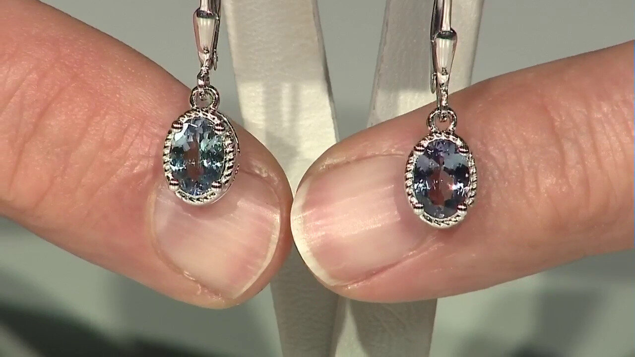 Video Unheated Tanzanite Silver Earrings