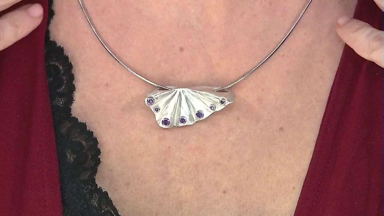 Video Pendentif en argent et Améthyste de Zambie (MONOSONO COLLECTION)