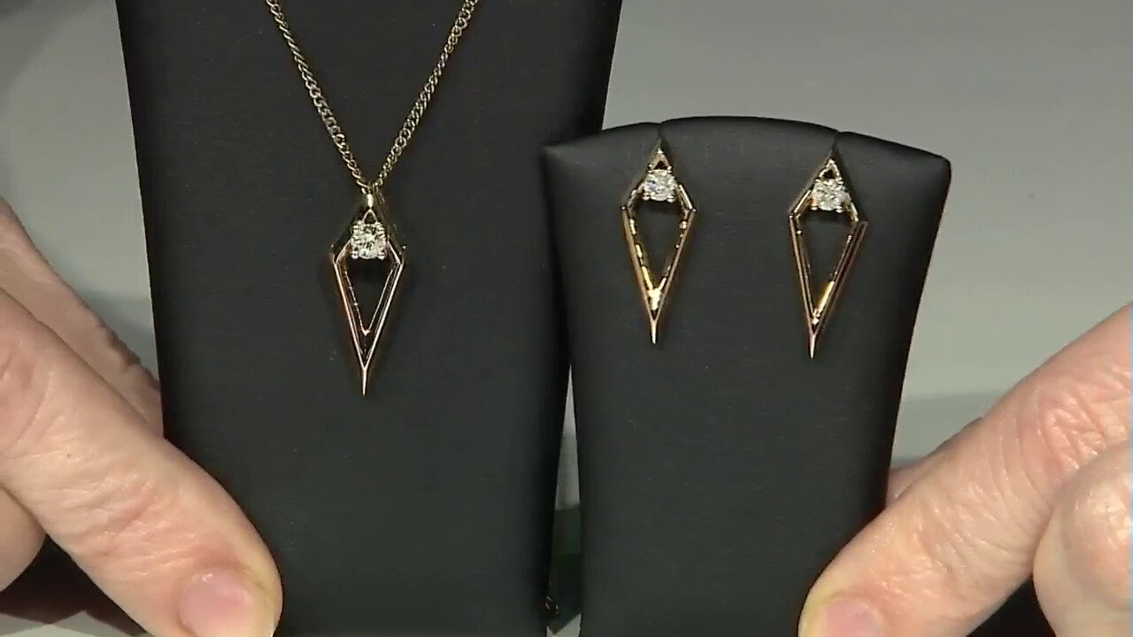 Video 9K I2 (H) Diamond Gold Earrings (de Melo)