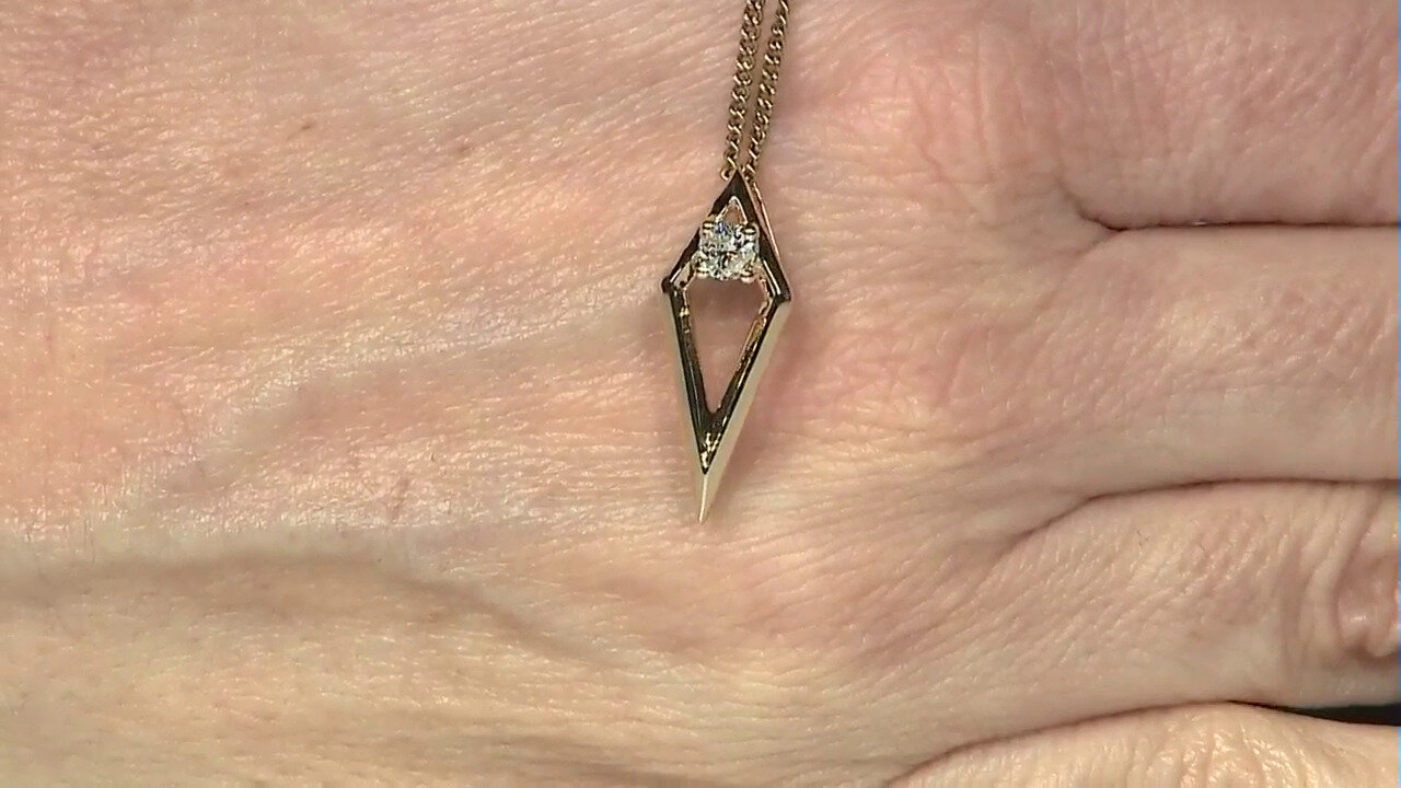 Video 9K I2 (H) Diamond Gold Pendant (de Melo)