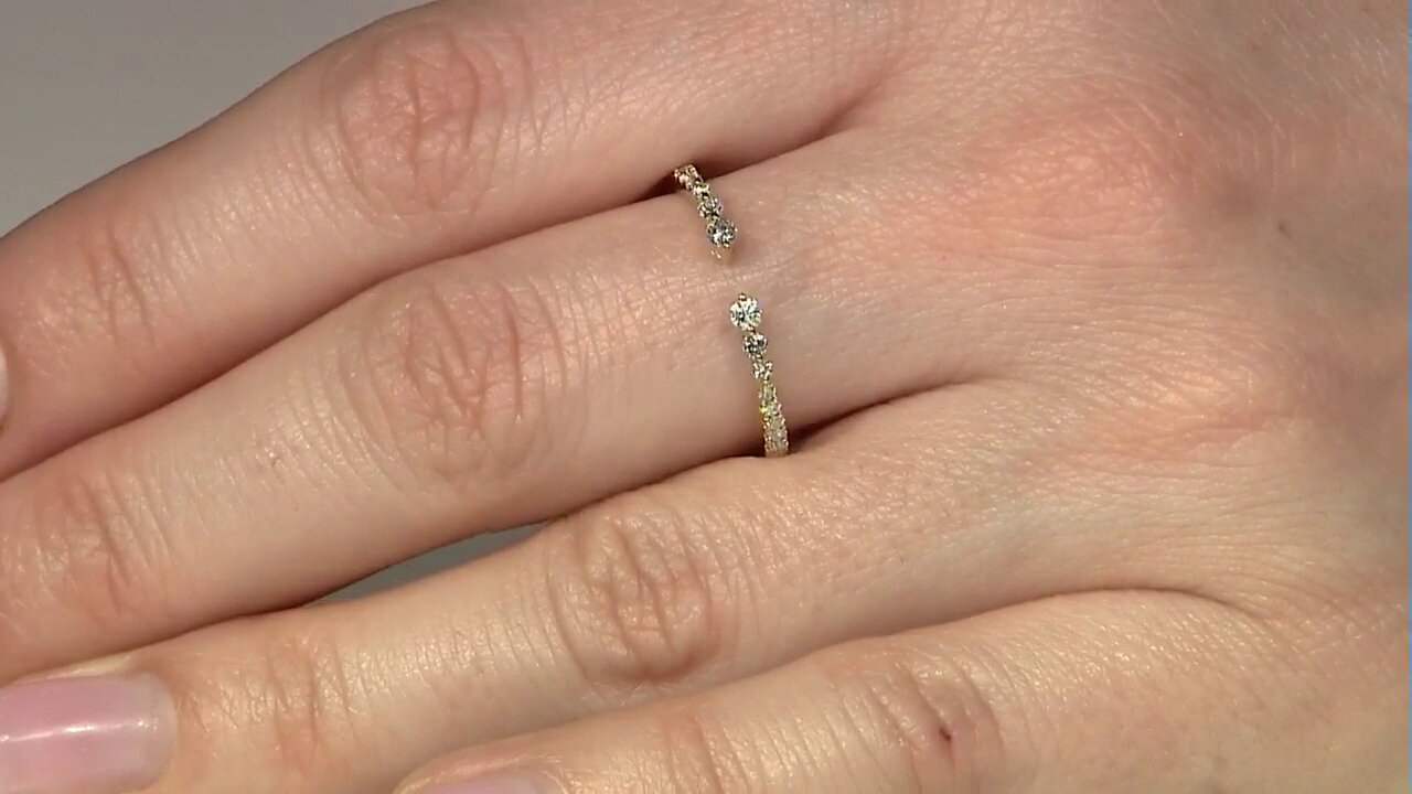 Video Gouden ring met I1 (H) Diamanten