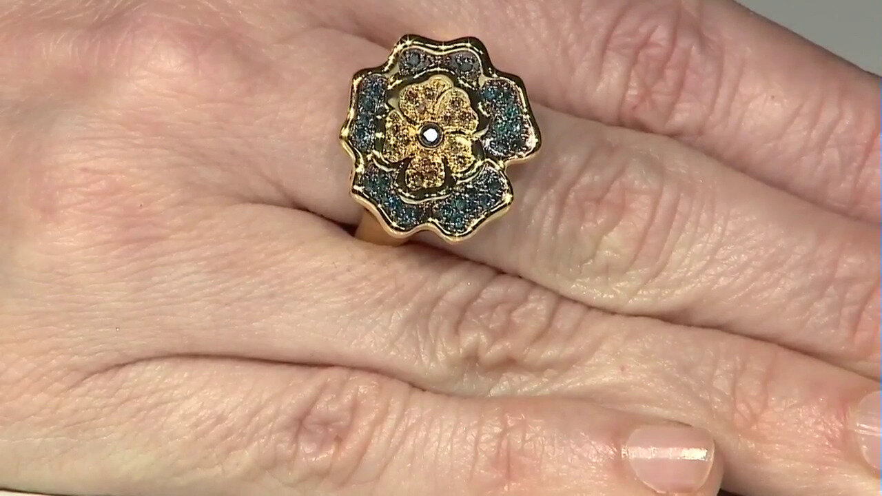 Video Zilveren ring met een zwarte diamant