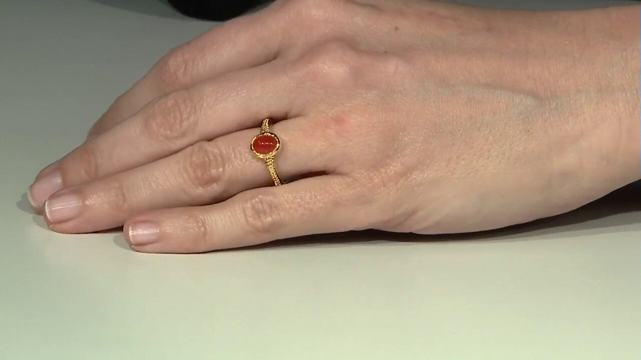 Video Zilveren ring met een carneool