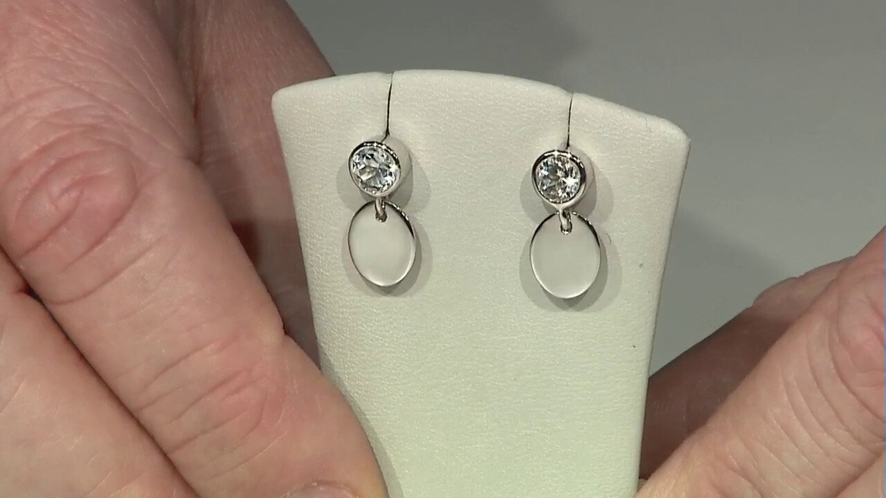 Video Boucles d'oreilles en argent et Topaze blanche